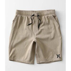 Hurley Boys Khaki 4-Way Stretch Hybrid Shorts Size M